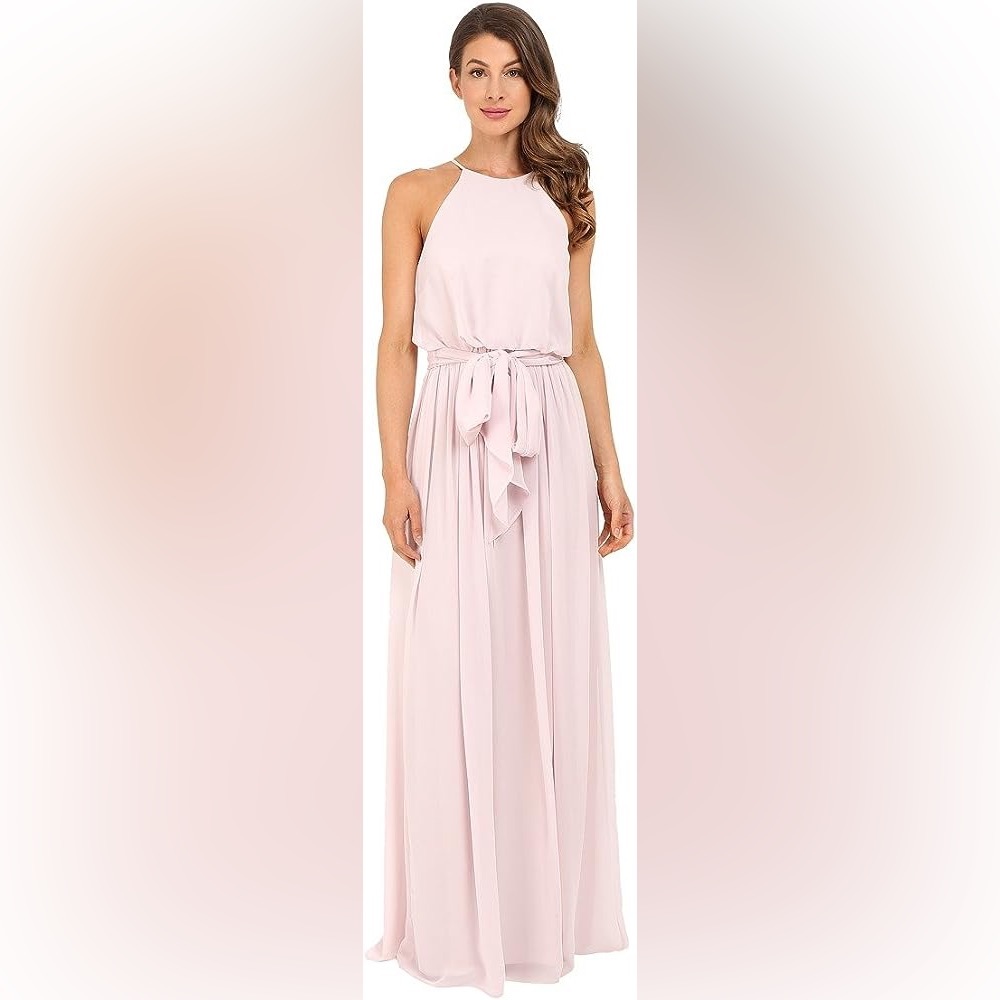 Donna Morgan Alana Pink Halter Dress Size 6